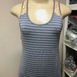 Sexy Chemise By Fleur't Lingerie Cami BABYDOLL Lace Racerback Top Sz S GREY NWT